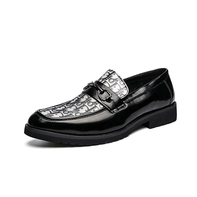 Luxury Men’s Leather Dress Shoes – Pointed Toe Designer Slip-On, Fashion Business Formal Footwear