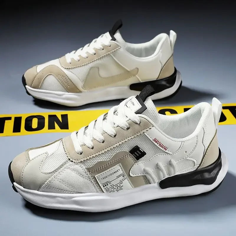 Summer Men’s Mesh Breathable Sneakers – Casual Versatile Outdoor Fashion Lace-Up Flats Shoes