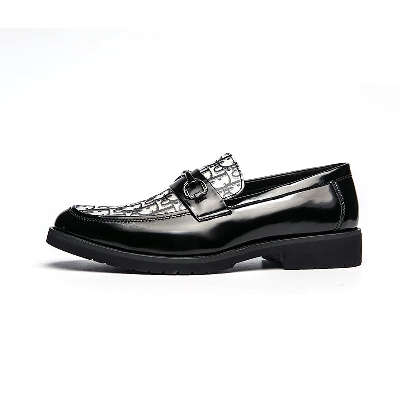 Luxury Men’s Leather Dress Shoes – Pointed Toe Designer Slip-On, Fashion Business Formal Footwear