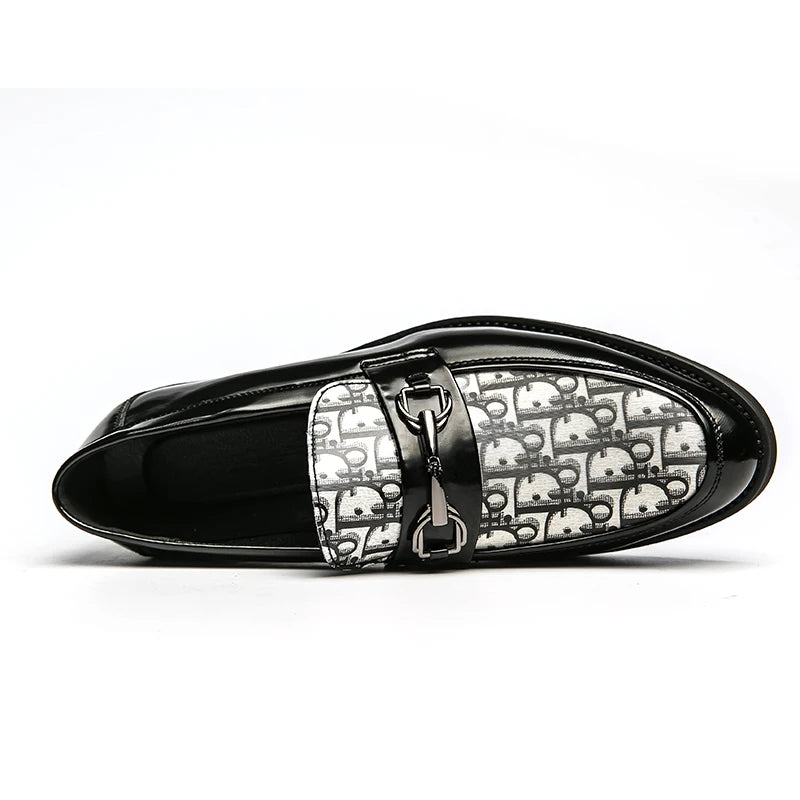 Luxury Men’s Leather Dress Shoes – Pointed Toe Designer Slip-On, Fashion Business Formal Footwear